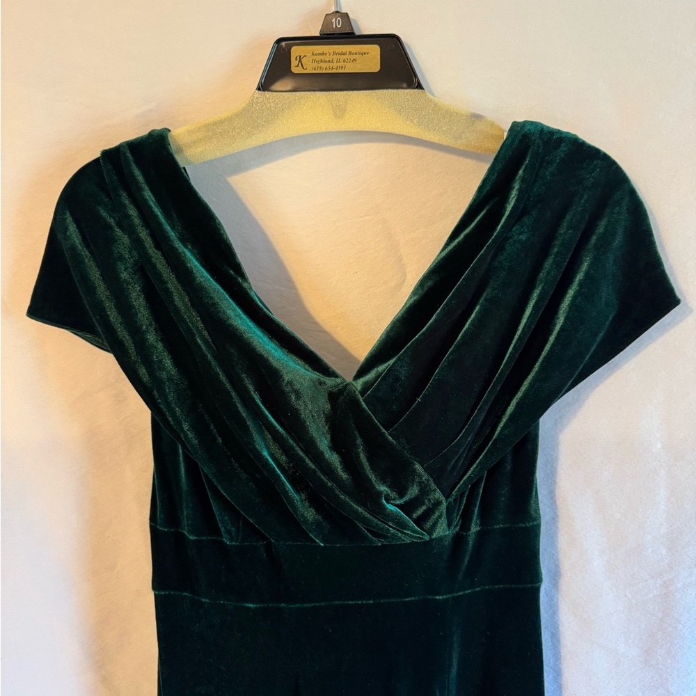 Jasmine Emerald Green Velvet Dress with off the shoulder design